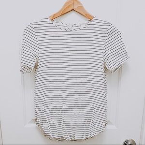 H&M black and off-white striped blouse
